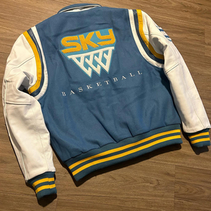 Veste universitaire de haute qualité, veste Letterman personnalisée avec patch, veste en laine et manches en cuir, veste de baseball streetwear - Product Image 2