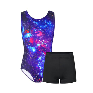 Traje de Baño Personalizado para Niñas, Dos Piezas, con Estampado por Sublimación, Conjunto de Traje de Baño Deportivo con Pantalones Cortos - Product Image 3