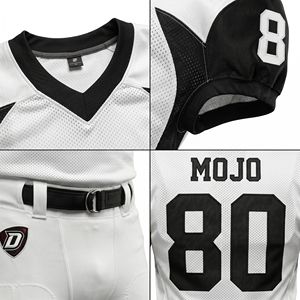 Maillot de football américain personnalisé 100 % polyester respirant à col en V pour équipe, uniforme unisexe adulte lycée, imprimé MOJO - Product Image 4