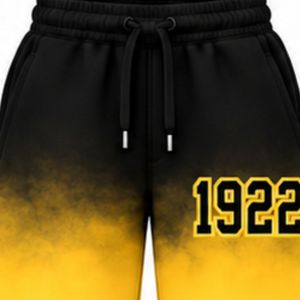 Pantalones Deportivos de Felpa para Mujer, Estilo Oversize, Tie Dye, Color Dorado y Negro, con Letras Griegas Personalizadas de la Hermandad Sigma Gamma Rho - Product Image 6