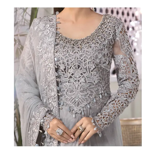 Sari de organza bordado, de alta qualidade, disponível para mulheres, roupa de festa em massa, melhor preço no atacado