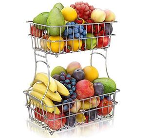 Meilleures ventes : Panier de cuisine à 3 niveaux pour laver les légumes et les fruits, chariot en fil métallique pour fruits et produits de boulangerie - Product Image 4