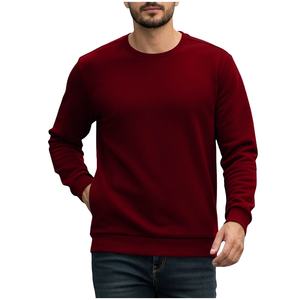 Sudadera de punto informal para hombre, de algodón de 380 g, con cuello alto, a cuadros, con cremallera, de secado rápido, manga regular, para otoño - Product Image 2