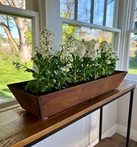 Modern Outdoor Metal <b>Planter</b> <b>Large</b> Rectangular Garden Flower Pot Iron <b>Planter</b> for Patio Balcony Backyard Decoration - Product Image 2