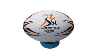 Pelota de rugby profesional Superficie de cuero PU Textura de agarre fuerte Construcción resistente a la intemperie con vejiga de aire reforzada - Product Image 6