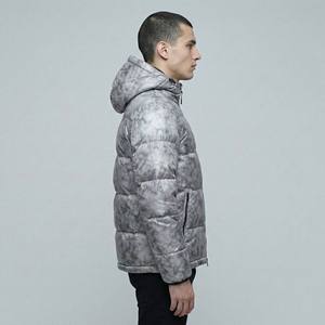 Chaqueta Acolchada Translúcida Informal para Hombre, de Poliéster/Algodón, con Relleno Visible, Cuello Alto, con Capucha, Estilo Urbano, para Otoño - Product Image 3