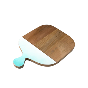 เขียงไม้ทรงสี่เหลี่ยมพร้อมด้ามจับ ถาดเสิร์ฟเคลือบอีนาเมลสองสี - Product Image 1