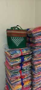 Bolsa de yute con asa y estampado Kolam, bolsa de compras Thamboolam, regalo de boda, recuerdo de inauguración de casa, para invitados de boda - Product Image 2