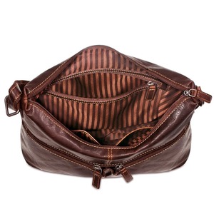 Sac de poitrine classique en cuir pleine fleur marron, sac à bandoulière vintage durable pour femme, idéal pour les voyages et l'usage quotidien, faible MOQ - Product Image 4