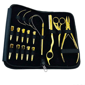 Kit de Herramientas Profesional para Extensiones de Cabello, para Aplicación de Micro Anillos, Micro Eslabones y Queratina, Alicates de Acero Inoxidable para Extensiones de Cabello - Product Image 1