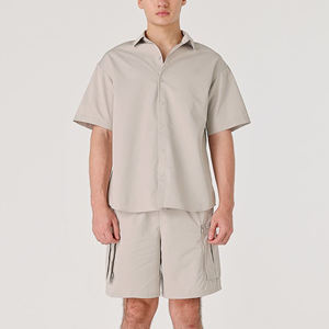 ชุดเซ็ตเสื้อเชิ้ตกระดุมและกางเกงขาสั้นกันลมพิมพ์ลายคุณภาพสูงขายส่ง ระบายอากาศได้ดี กันลม น้ำหนักปานกลาง ผ้าฝ้าย 100% เป็นมิตรกับสิ่งแวดล้อม - Product Image 2