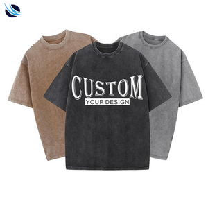 T-shirt Homme Oversize Rétro 100% Coton 220g Uni avec Logo Imprimé DTG, Effet Délavé Acide, Style Vintage Personnalisé OEM - Product Image 2