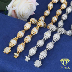 Elegant <b>Gold</b> Tone Bead Link Necklace With Openwork Details Sparkling Fashion Jewelry For <b>Mens</b> Wholesale Buyers - Product Image 4