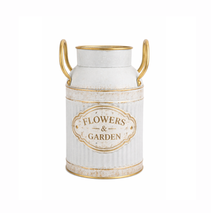 Vase à fleurs vintage en métal, bidon à lait galvanisé, décoration de ferme - Product Image 2