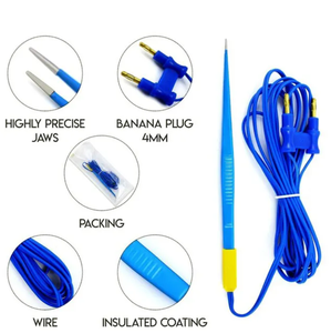 Pinzas bipolares manuales Ariston de 20 cm, tipo bayoneta, de acero inoxidable, juego de instrumentos, pinzas bipolares tipo bayoneta azules en venta - Product Image 3