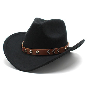 Nouveau chapeau de cowboy Fedora à large bord pour hommes et femmes, chapeaux Fedora en feutre de haute qualité - Product Image 3