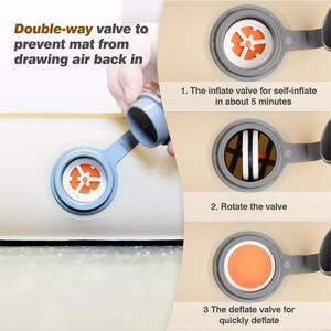 Matelas de camping auto-gonflant portable de 4 pouces, grand modèle 80''x30'', mousse à mémoire de forme épaisse, 4 saisons, pour l'extérieur - Product Image 5