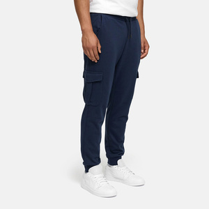 Pantalon de jogging cargo bleu marine pour homme, taille élastique avec cordon de serrage, décontracté, plusieurs poches, coton mi-lourd, idéal pour l'automne - Product Image 2