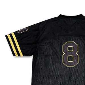 เสื้อกีฬาแขนสั้นระบายอากาศผ้าโพลีเอสเตอร์100% ใหม่เสื้ออเมริกันฟุตบอล - Product Image 4