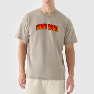 เสื้อยืดคอตตอนทรงครอปขนาดใหญ่พิเศษ ปรับแต่งได้ตามต้องการ พร้อมสกรีนโลโก้ ทรงบ็อกซี่ สตรีทแวร์สำหรับผู้ชาย - Product Image 4