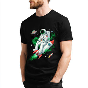 T-shirt Homme Amusant Astronaute Fusée Pixel Art 100% Coton, T-shirts Graphiques Décontractés d'Été, Streetwear, Vente en Gros, Chemises Homme par Sublimation - Product Image 3