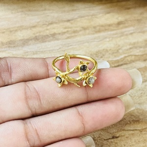 Anillo de latón con diseño de rama de árbol y estrella, favorito de los compradores, chapado en oro con labradorita, estilo bohemio, anillo llamativo, venta al por mayor - Product Image 4