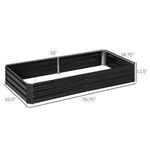 Fioriera rialzata nera 6FT X 3FT X 1FT con telaio in acciaio e asta di supporto, per giardino, recinzioni e cancelli da esterno - Product Image 3