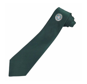 Corbata Clásica a Rayas de la Orden Real de Escocia, Logotipo Bordado a Máquina en Verde, Insignia Masónica Premium - Product Image 1