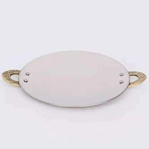 Bandeja de Cobre para Servir con Asa de Latón, Libre de BPA, Apta para Alimentos, Ecológica, Diseño Clásico, Disponible para Pedidos al por Mayor - Product Image 1