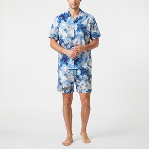 <b>Men's</b> Sublimation Button Up <b>Shirt</b> and Shorts Set Tie Dye Short Sleeve Casual <b>Beach</b> Summer Vacation Clothing - Product Image 1
