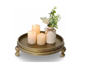 ถาดเสิร์ฟทรงกลมโลหะทองเหลืองตอกลายคุณภาพสูงสำหรับเคาน์เตอร์ครัว โรงแรม ร้านอาหาร - Product Image 4