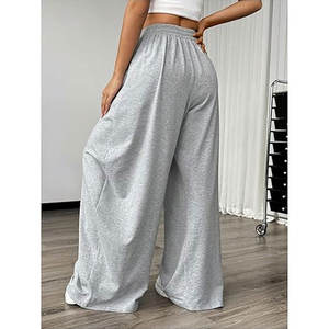 Pantalon de jogging ample taille haute à jambe large avec taille élastique, style oversize, pour femme - Product Image 2