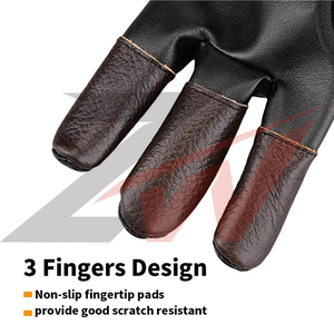 Gants de tir à l'arc en cuir réglables, de haute qualité, antidérapants, respirants, légers, protection des doigts pour arcs, confortables - Product Image 5