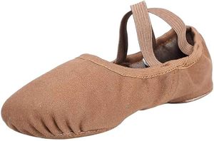 Zapatos de Baile Flexibles y Cómodos Baifa Danzo para Niñas y Mujeres, Color Marrón, Lona Elástica, Suela Dividida, Venta al Por Mayor - Product Image 3