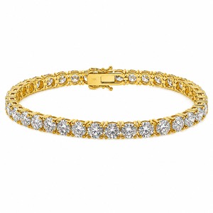 กำไลข้อมือเพชรทรงกลมเจียระไนแบบบริลเลียนท์ทองคำแท้ 14K สำหรับผู้หญิง ได้รับการรับรองจาก GIA เครื่องประดับแต่งงานสุดคลาสสิก - Product Image 3