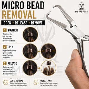 Pince de dépose professionnelle en acier inoxydable à action inversée pour extensions capillaires, outils de démolition pour micro-anneaux et kératine - Product Image 6