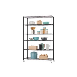 Elegante Estante de Almacenamiento de Cocina de Acero Inoxidable Negro de 6 Niveles, Organizador Duradero de Múltiples Niveles para Utensilios de Cocina a un Precio Accesible - Product Image 2