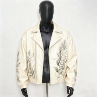 Veste en cuir PU à imprimé léopard pour homme, col rabattu, fermeture éclair, style décontracté d'automne, coupe régulière
