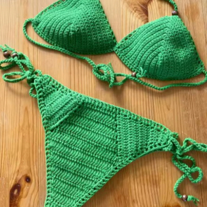 Ensemble de bikini au crochet fait main - Maillot de bain en coton blanc - Vêtements de plage - Product Image 1