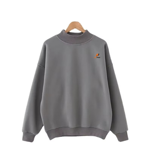 OEM Custom Print <b>Jumper</b> Sweatshirt Heavyweight Blank Boxy <b>Fit</b> Cotton Long Sleeve Oversized Mock O Neck Sweatshirt for Men - Product Image 2