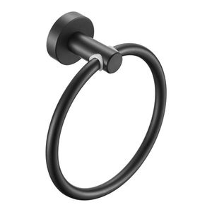 Anello Portasciugamani da Bagno Nero Opaco, Moderno Portasciugamani Rotondo in Ottone, Alluminio Spesso per Hotel e Bagno - Product Image 2