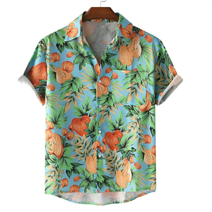 Camisa de Manga Corta para Hombre, Diseño Gótico Estampado, Divertida, de Poliéster/Algodón, Terciopelo, Verano, Tallas Grandes, Transpirable, Venta al Por Mayor - Product Image 1