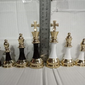 A.B Handicraftly Magnetic Rectangle Handmade Stainless Steel <b>Chess</b> Board <b>Set</b> Gold Black Modern Table Decor Home Decoration - Product Image 3