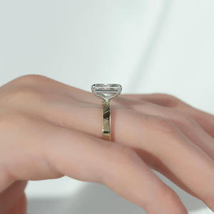 Anillos de Boda de Oro Amarillo de 14k Cultivados en Laboratorio IGI/GIA, Chapados en Rodio, Corte Radiante, Diamante Radiante para Anillos de Aniversario - Product Image 3