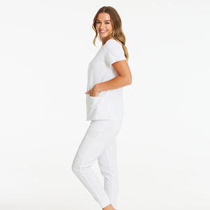 Trajes Médicos para Hombre de Manga Corta con Cuello en V, Multibolsillos, Elásticos, de Poliéster/Spandex, Tallas Grandes, Venta al Por Mayor a Precio de Fábrica - Product Image 2