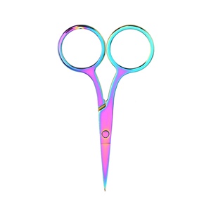 Outils de maquillage pour les poils du visage, ciseaux à sourcils, coupe-poils, haute qualité, prix bas, design professionnel, acier inoxydable, droit - Product Image 3