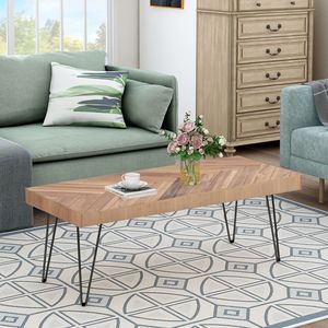 Tavolino da Caffè/Tè Moderno TREND con Gambe a Forcina in Metallo con Motivo Chevron per Soggiorno, Facile da Montare, Tavolo da Cocktail - Product Image 1