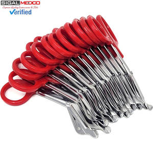 Juego de 12 Tijeras para Paramédicos y Técnicos de Emergencias Médicas, 7.25 Pulgadas, Acero Inoxidable, Tijeras para Vendajes, Tijeras Médicas de Emergencia para Enfermeras y Doctores, en Rojo - Product Image 4