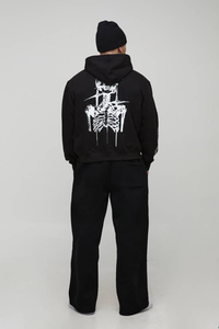 Sudadera con Capucha de Forro Polar Teñido Liso de Invierno, 100% Algodón, con Estampado por Transferencia de Calor Personalizado, Unisex, con Color Personalizado - Product Image 5