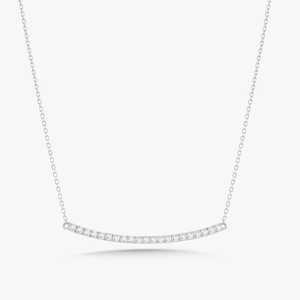 สร้อยคอแบบโค้งทองคำแท้ 14K ประดับเพชรทรงกลมเพาะเลี้ยงแบบฝังเพชรเต็มเส้น ดีไซน์โดดเด่น ความยาว 18 นิ้ว สร้อยแบบซ้อนเลเยอร์ สไตล์มินิมอล เพชรเม็ดเดี่ยว เครื่องประดับชั้นดี - Product Image 3